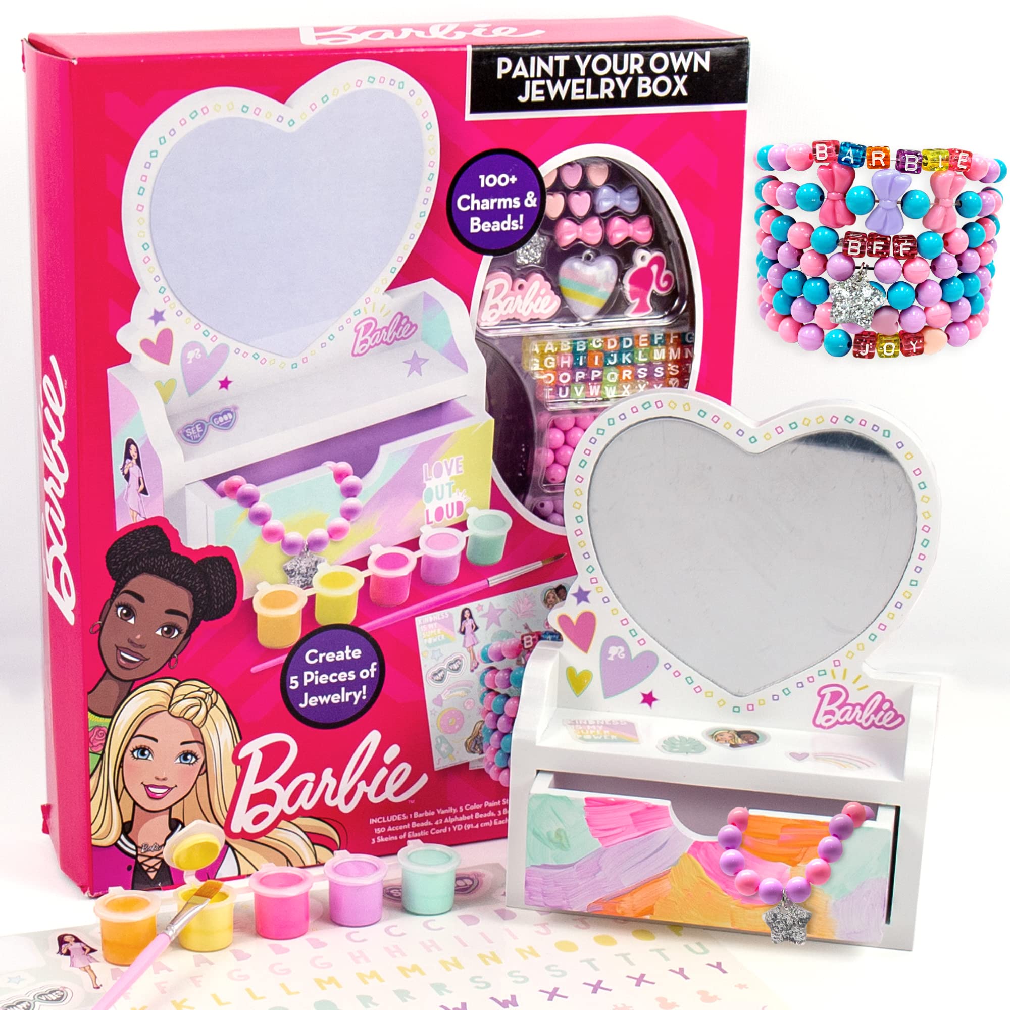 Foto 2 pulgar | Barbie Pinta Tu Propio Joyero, Personaliza Una Forma De Corazón - Venta Internacional.