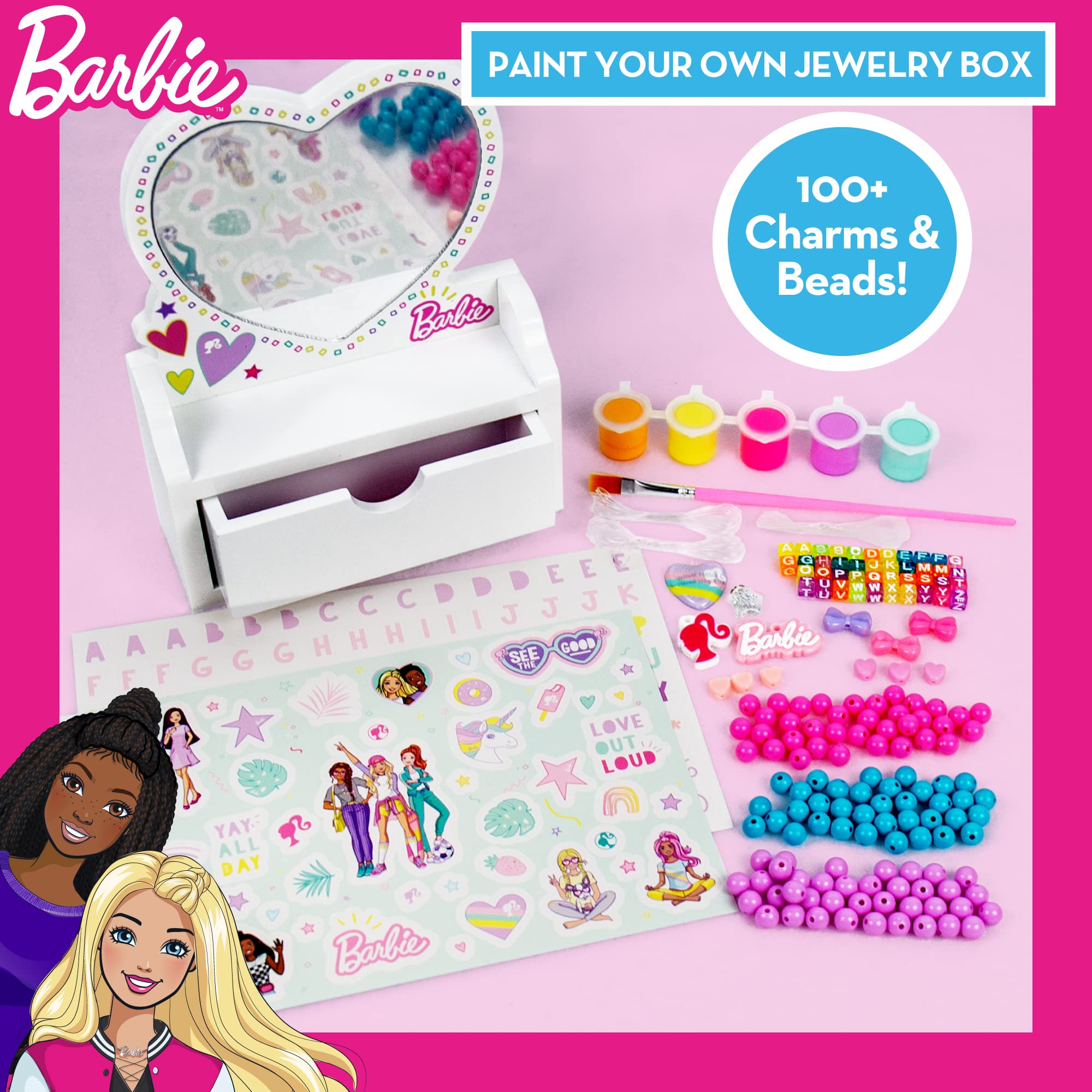 Foto 4 pulgar | Barbie Pinta Tu Propio Joyero, Personaliza Una Forma De Corazón - Venta Internacional.