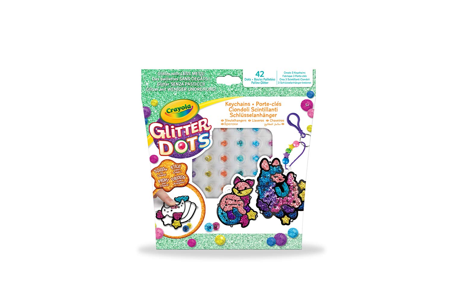 Foto 2 pulgar | Llavero Crayola Glitter Dots Sparkle Friends Con Menos Desorden - Venta Internacional.