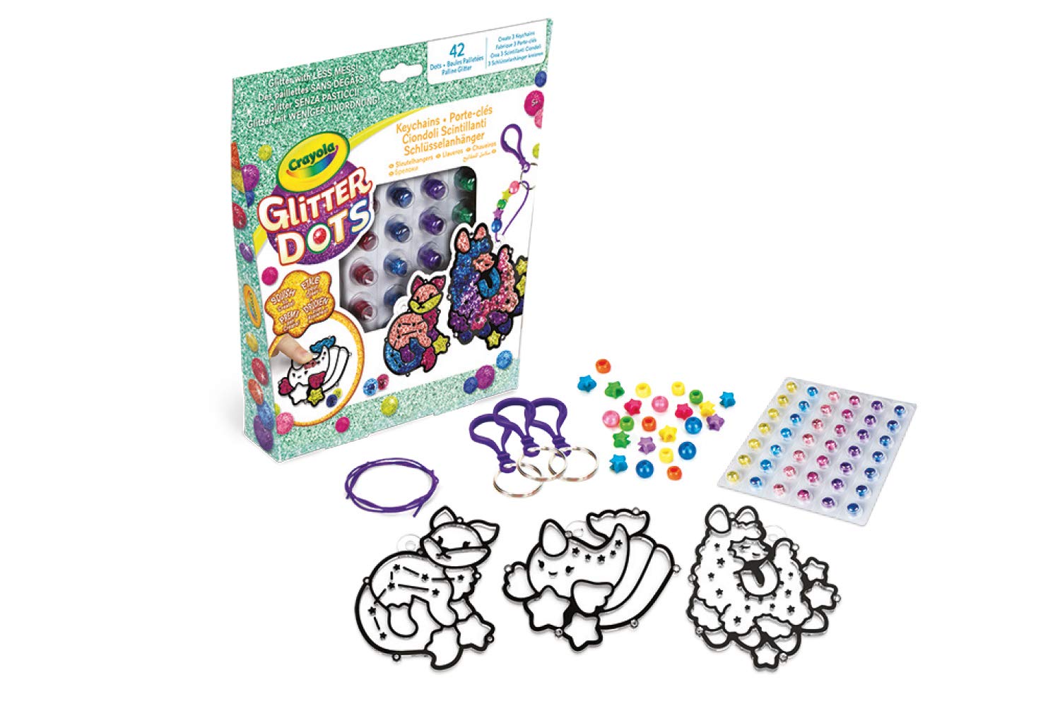 Foto 3 pulgar | Llavero Crayola Glitter Dots Sparkle Friends Con Menos Desorden - Venta Internacional.