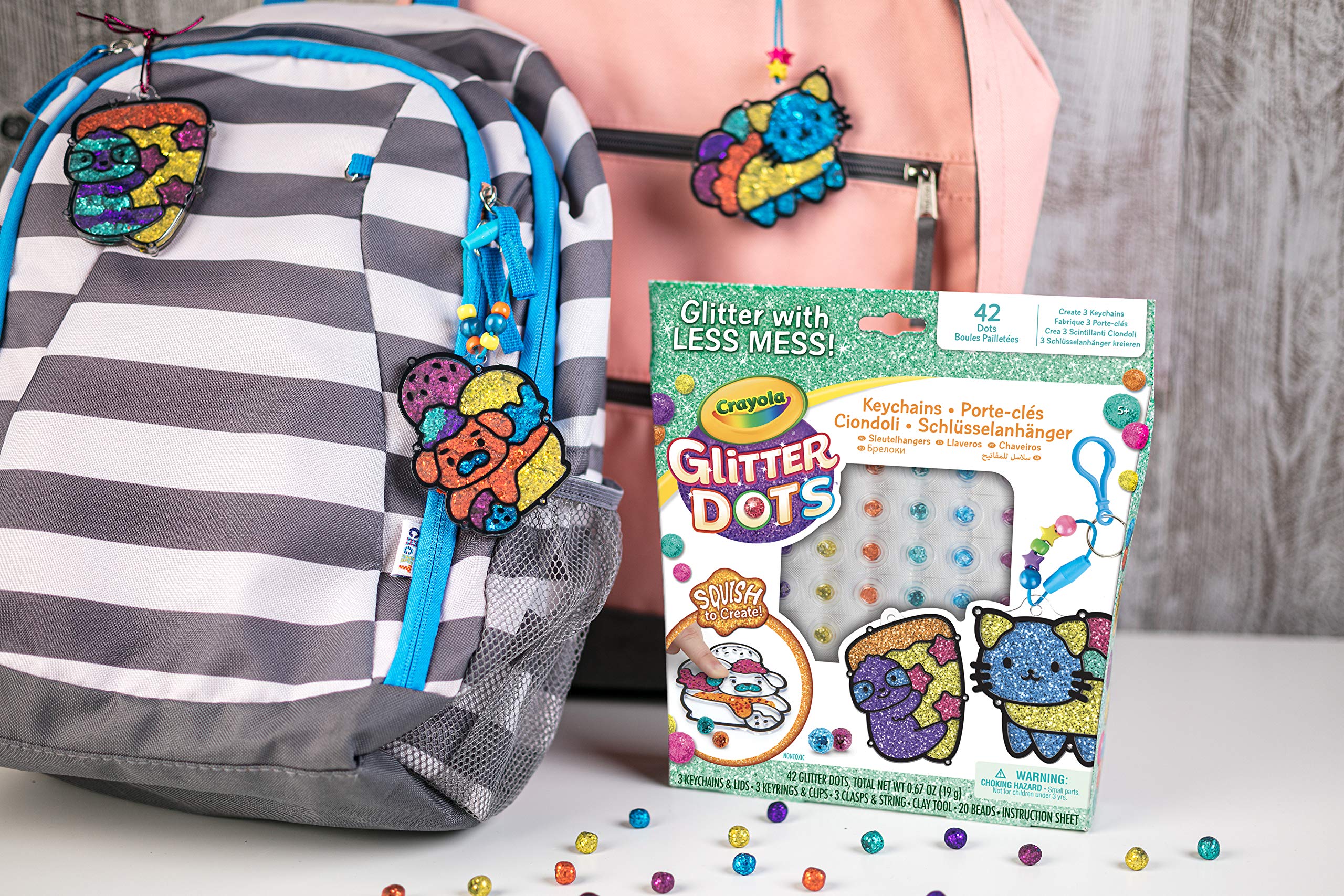 Foto 7 pulgar | Llavero Crayola Glitter Dots Sparkle Friends Con Menos Desorden - Venta Internacional.