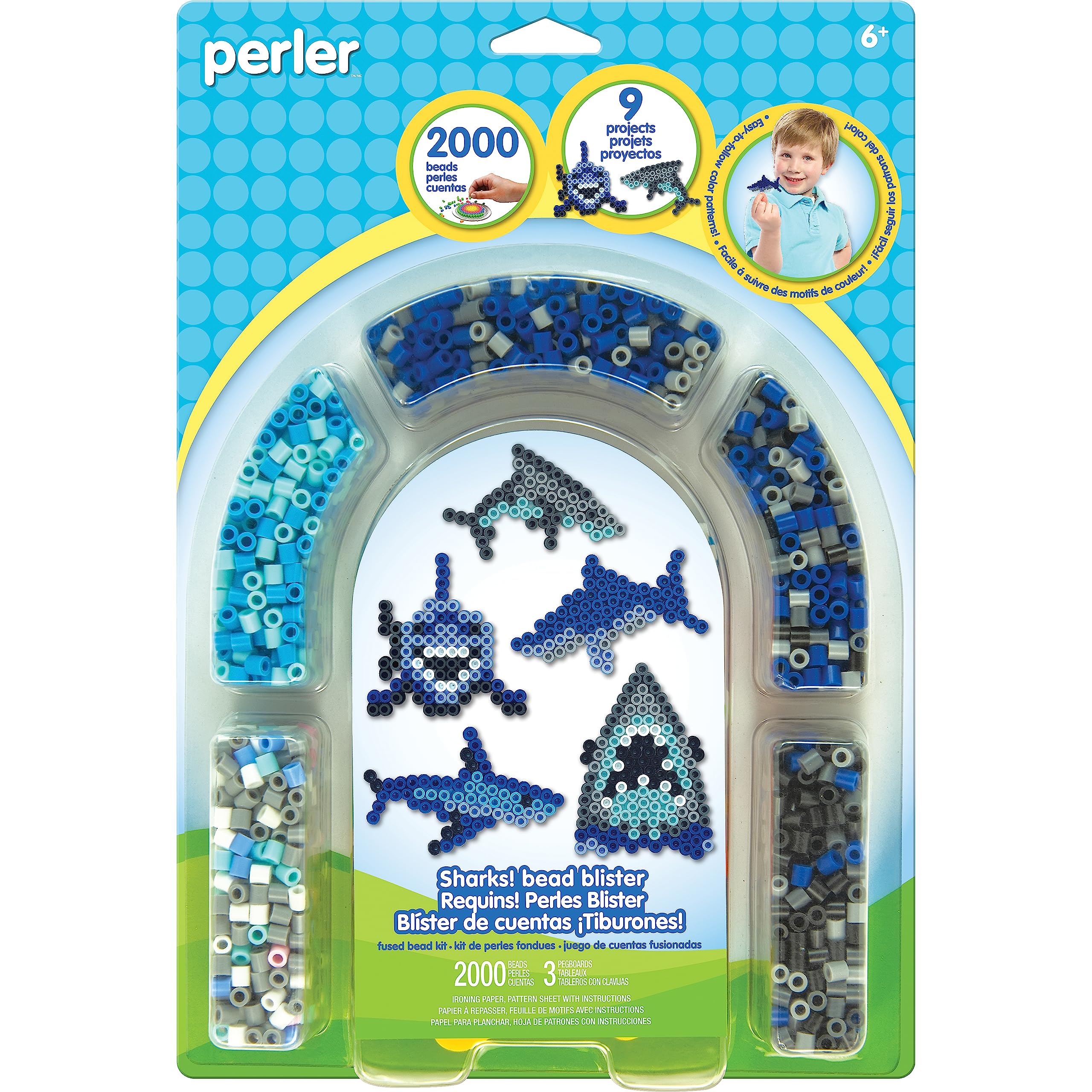 Foto 2 pulgar | Kit De Actividades Fuse Bead Perler 'shark' Para Niños Con 2004 Unidades - Venta Internacional.