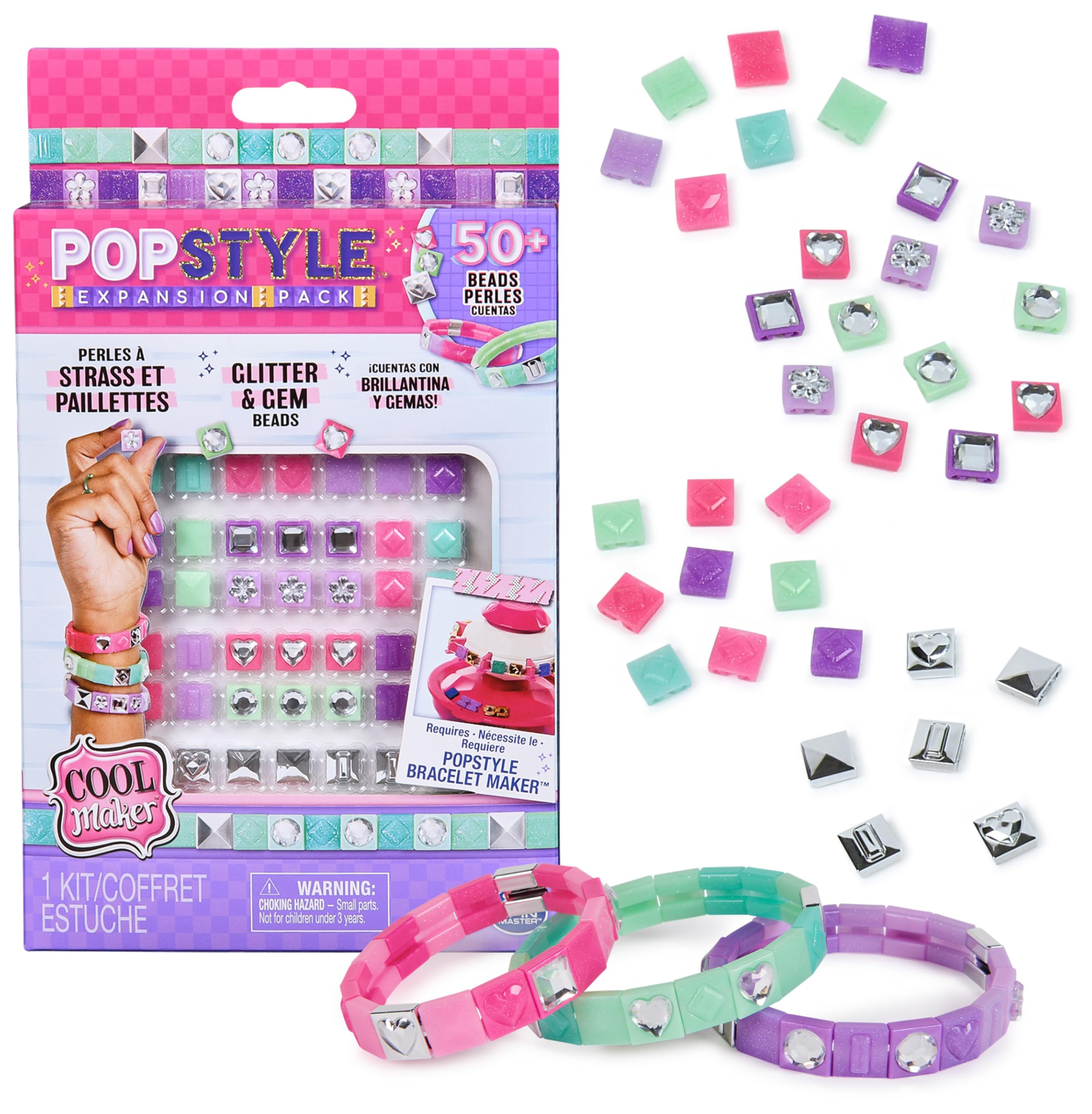 Paquete De Expansión Para Hacer Pulseras Cool Maker Popstyle Con Más De 50 Cuentas - Venta Internacional.