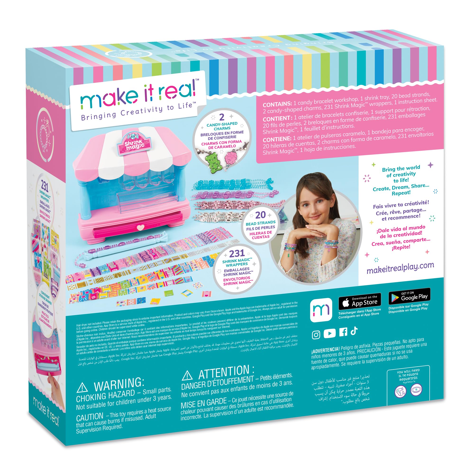 Foto 4 | Kit De Pulseras Make It Real Shrink Magic Candy Shop Para Más De 8 Años - Venta Internacional.