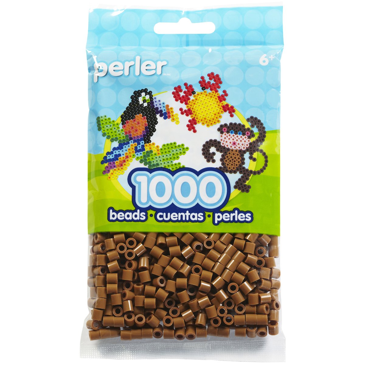 Beads Perler, 1000 Unidades, Color Marrón Claro, Para Niños Mayores De 6 Años - Venta Internacional.