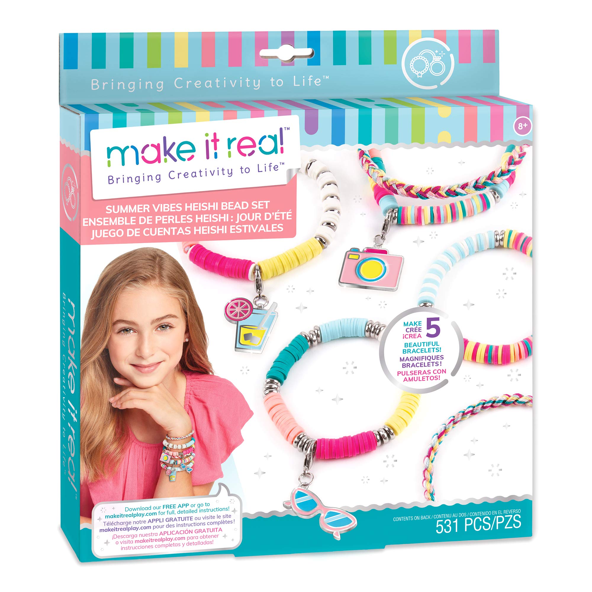 Foto 2 pulgar | Kit Para Hacer Pulseras Make It Real Summer Vibes Para Niñas De Más De 8 Años - Venta Internacional.