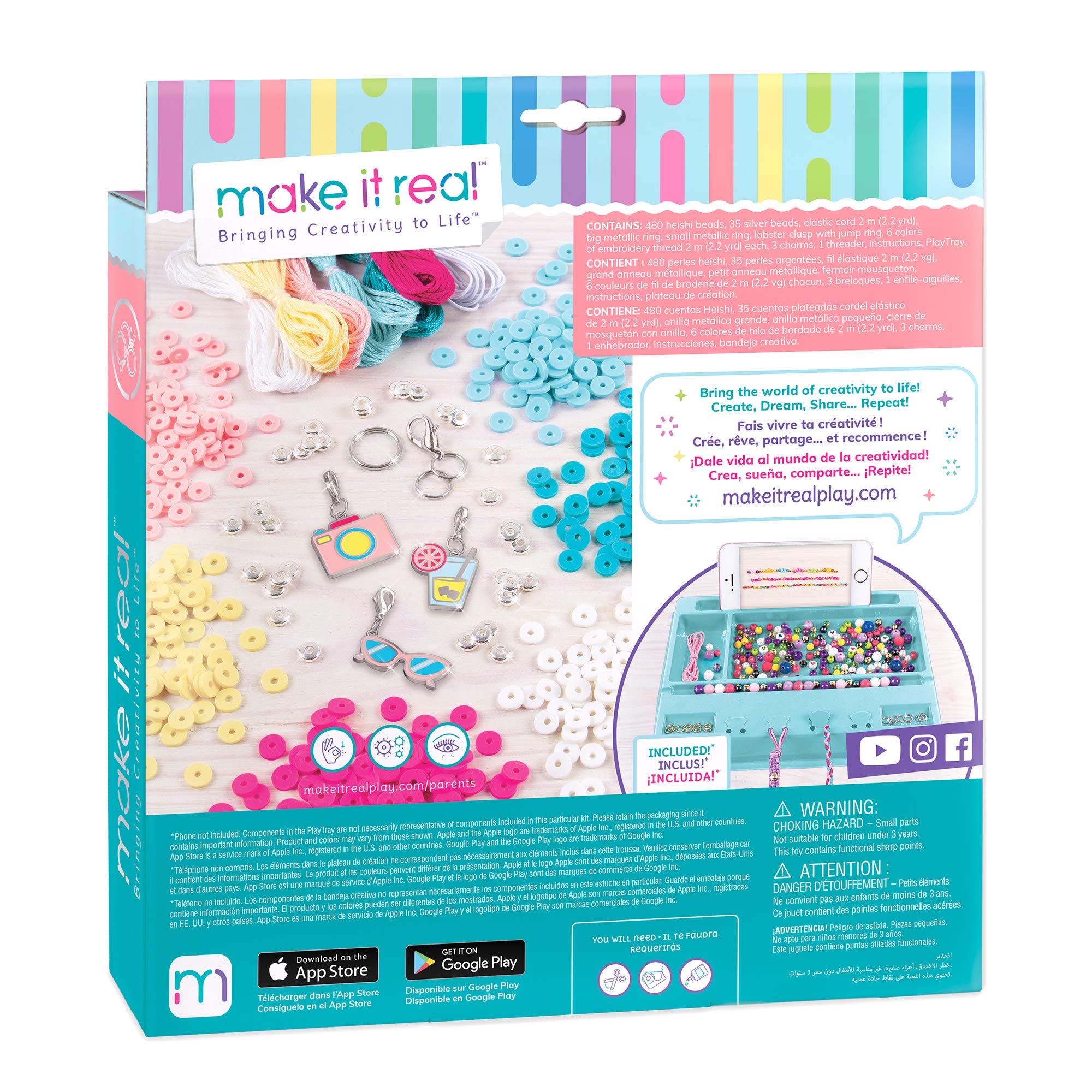 Foto 2 | Kit Para Hacer Pulseras Make It Real Summer Vibes Para Niñas De Más De 8 Años - Venta Internacional.