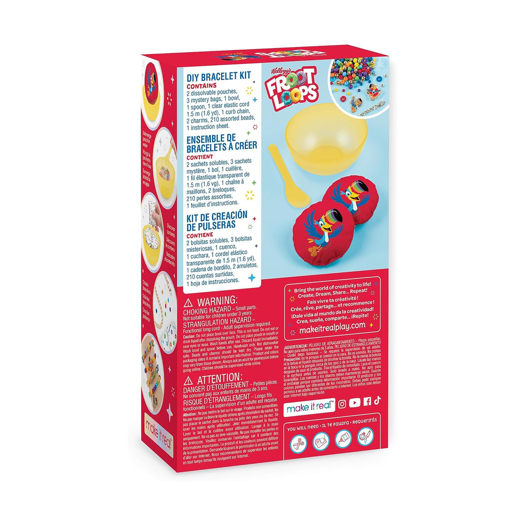 Foto 5 pulgar | Kit De Pulseras Make It Real Kellogg's Cerealsly Cute Froot Loops - Venta Internacional.