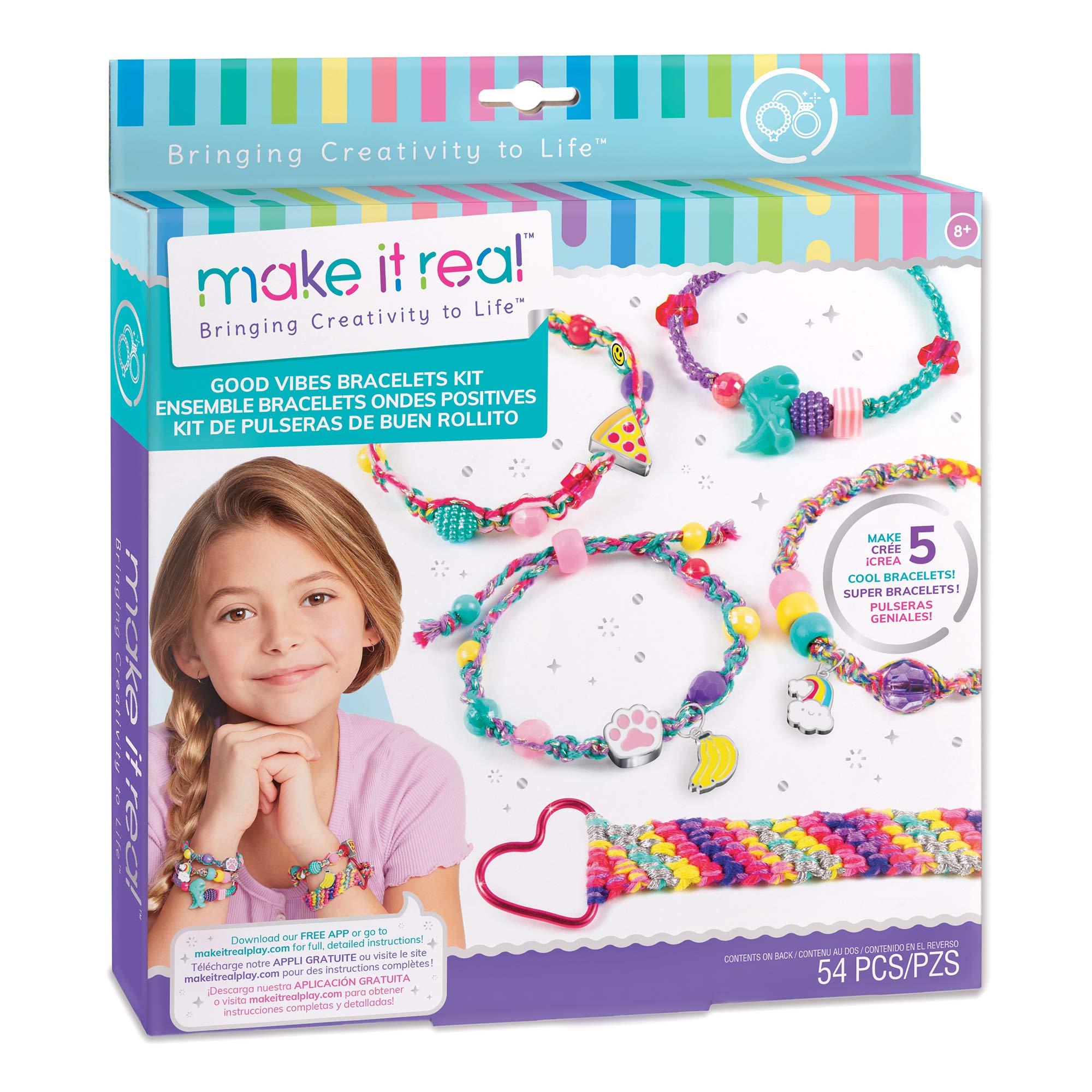 Foto 2 pulgar | Kit Para Hacer Pulseras Make It Real Good Vibes Con Funda Para Niñas Mayores De 8 Años - Venta Internacional.