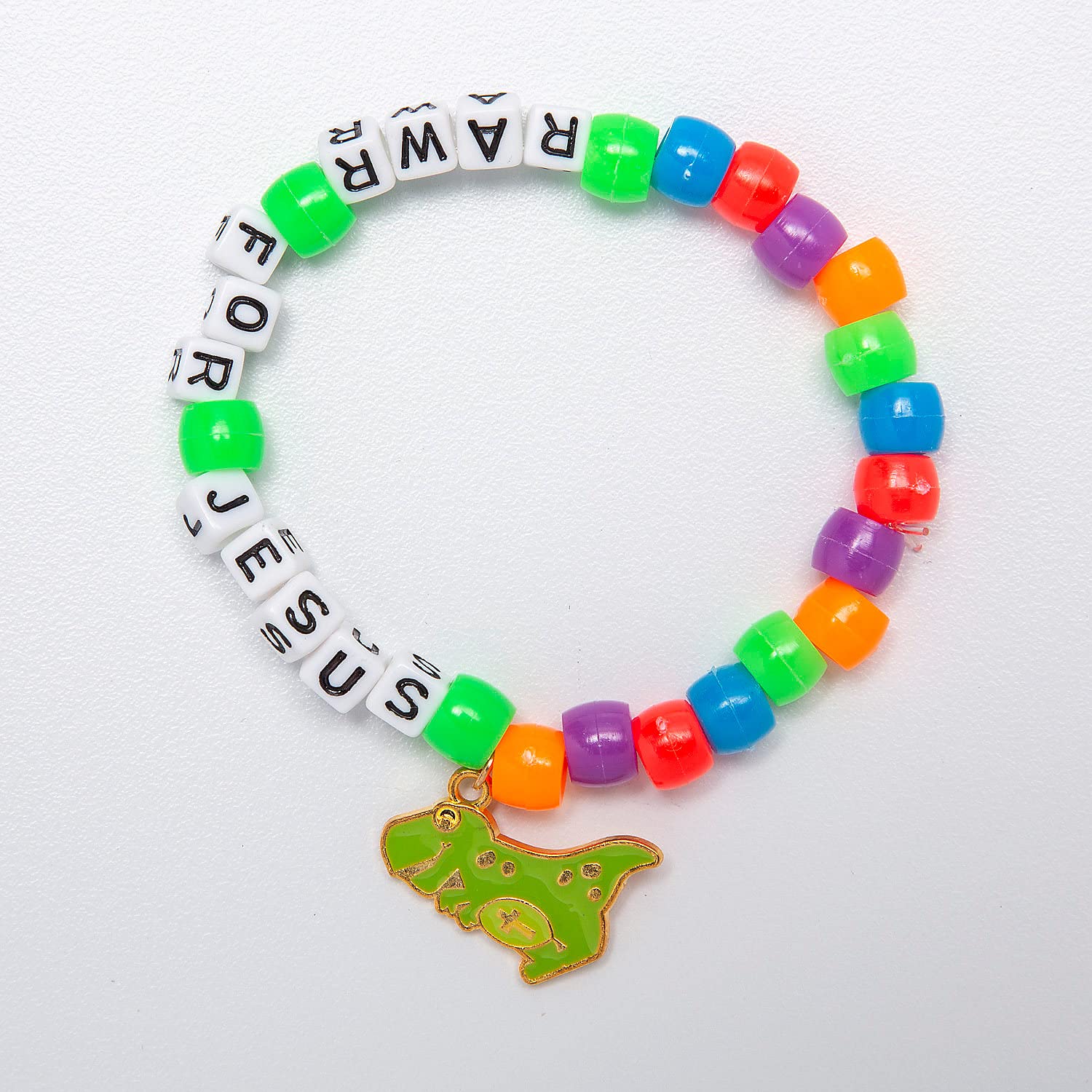 Pulsera Craft Kit Fun Express Con Forma De Dinosaurio Vbs Con Cuentas De Poni, 12 Unidades - Venta Internacional.