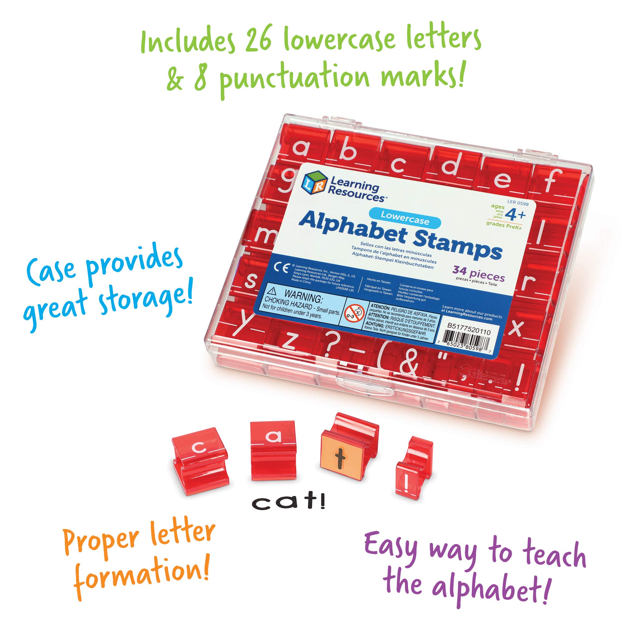 Foto 5 | Alphabet Stamps Learning Resources, En Minúscula, 34 Unidades - Venta Internacional.