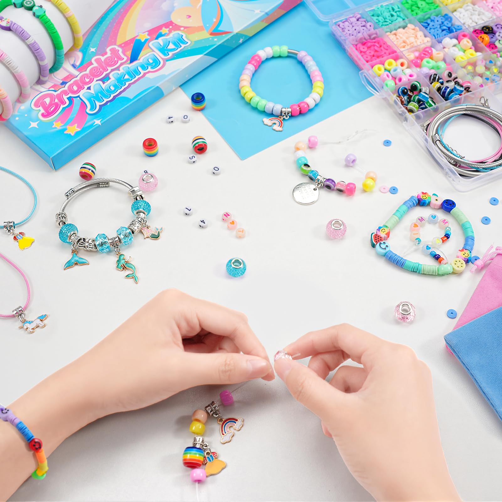 Foto 7 pulgar | Kit De Fabricación De Pulseras Zooi Para Niñas De 6 A 12 Años Con 2400 Cuentas - Venta Internacional.