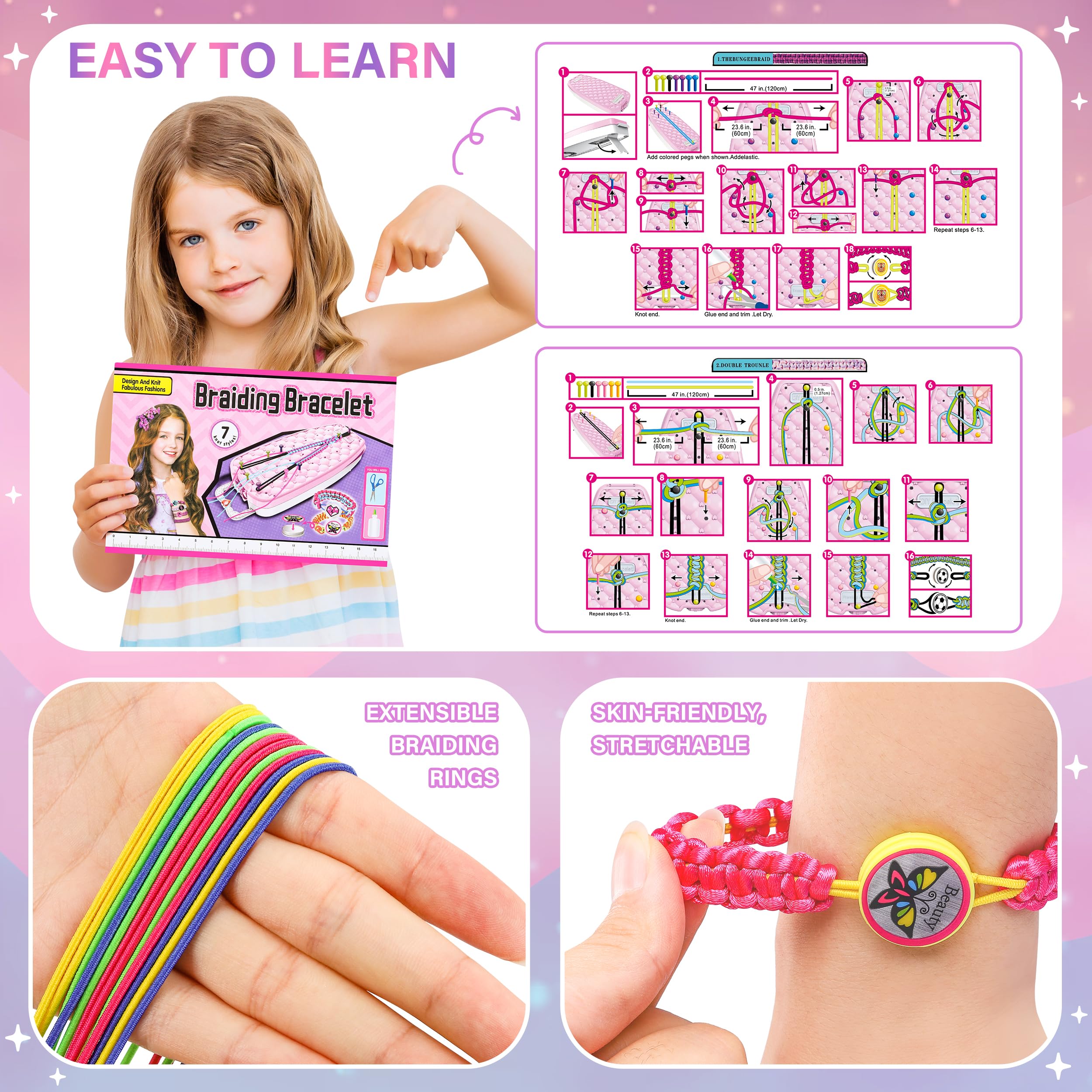 Foto 4 | Kit De Fabricación De Pulseras De Amistad Dpai Para Niñas Mayores De 6 Años - Venta Internacional.