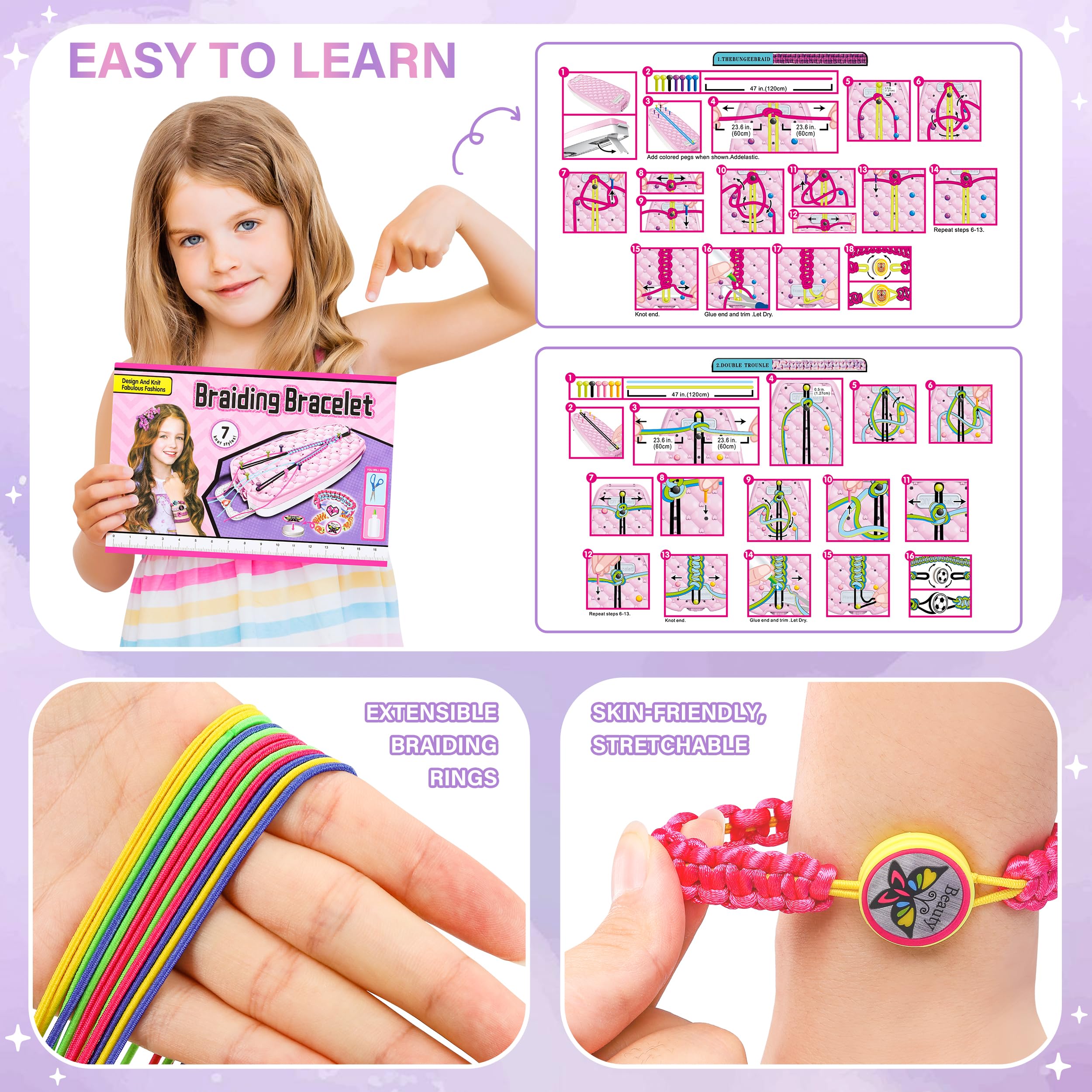 Foto 4 | Kit De Fabricación De Pulseras De Amistad Dpai Para Niñas Mayores De 6 Años - Venta Internacional.