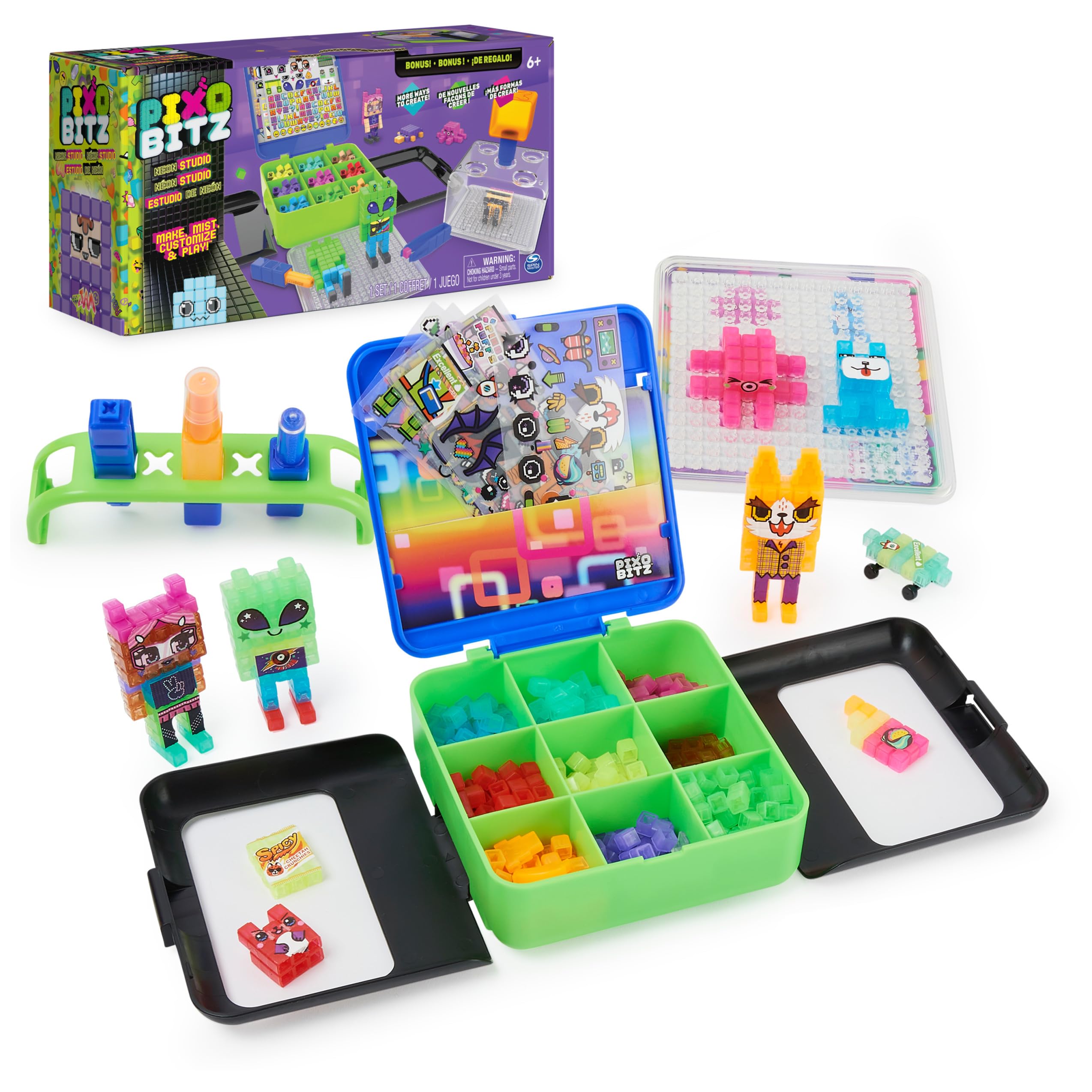 Foto 2 pulgar | Juguetes Infantiles Arts And Crafts Pixobitz Neon Studio Con 600 Cuentas - Venta Internacional.