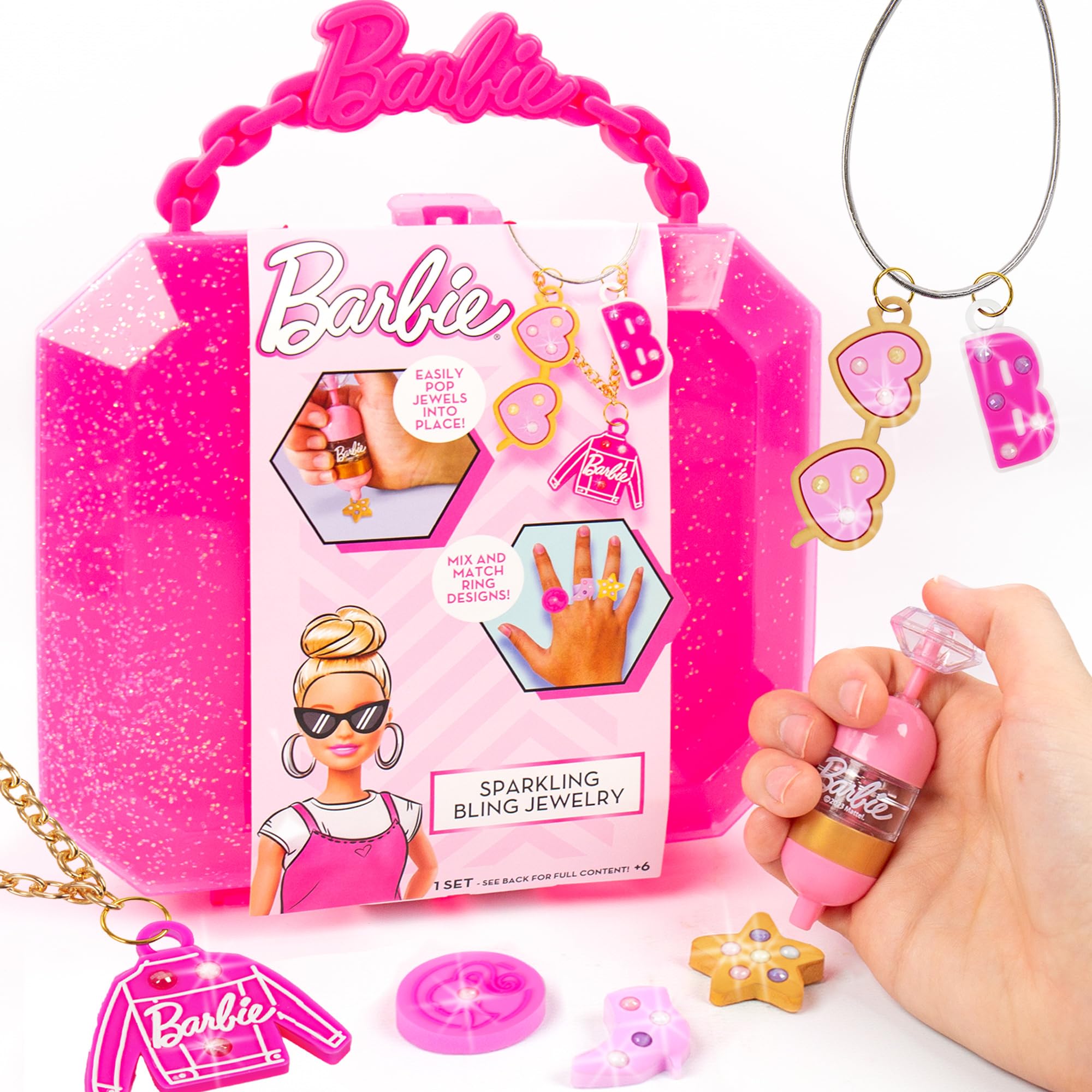Foto 2 pulgar | Kit Para Hacer Joyas Barbie Sparkling Bling Con Estuche De Almacenamiento 6+ - Venta Internacional.