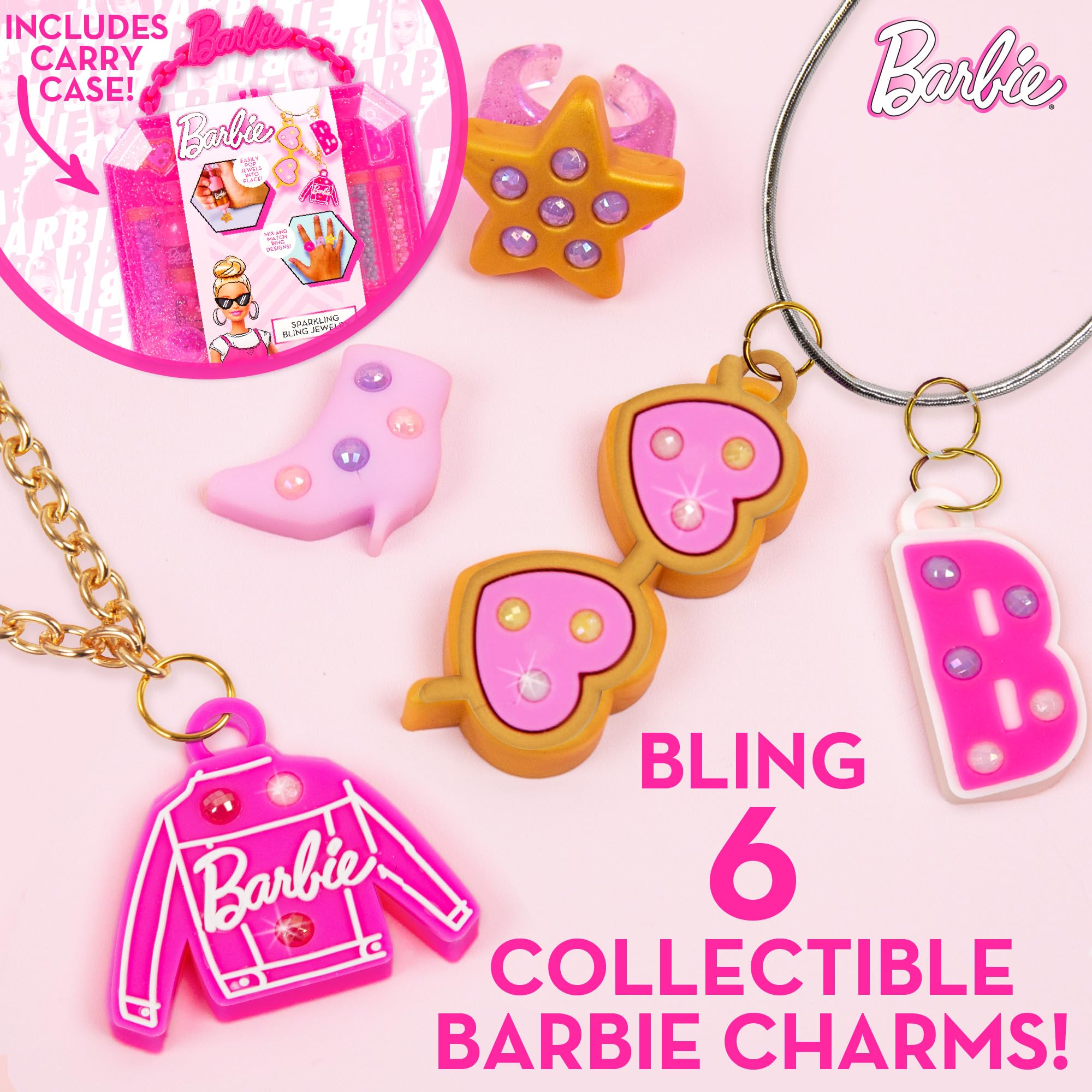 Foto 3 pulgar | Kit Para Hacer Joyas Barbie Sparkling Bling Con Estuche De Almacenamiento 6+ - Venta Internacional.
