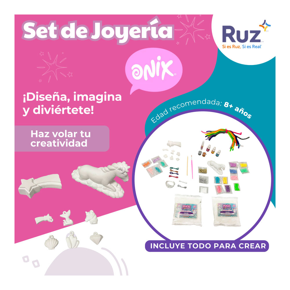 Foto 4 pulgar | Set De Manualidades Ruz Onix Magic Crystals (unicornio Joyas Y Pulseras)