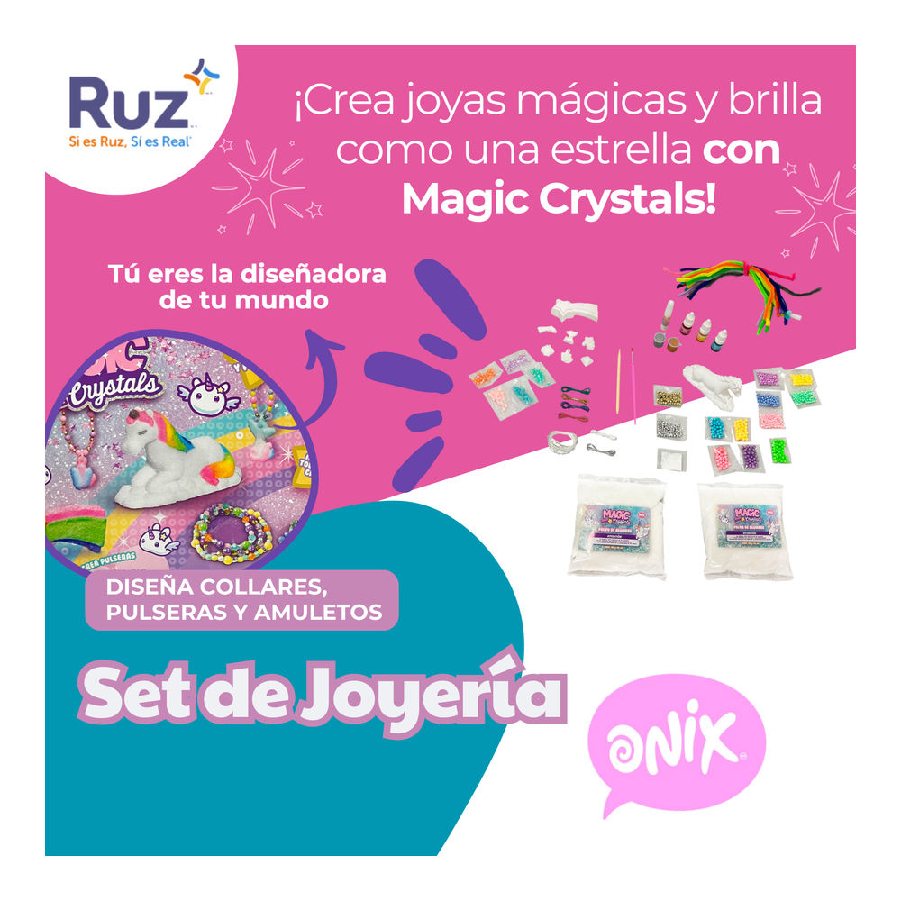 Foto 5 pulgar | Set De Manualidades Ruz Onix Magic Crystals (unicornio Joyas Y Pulseras)