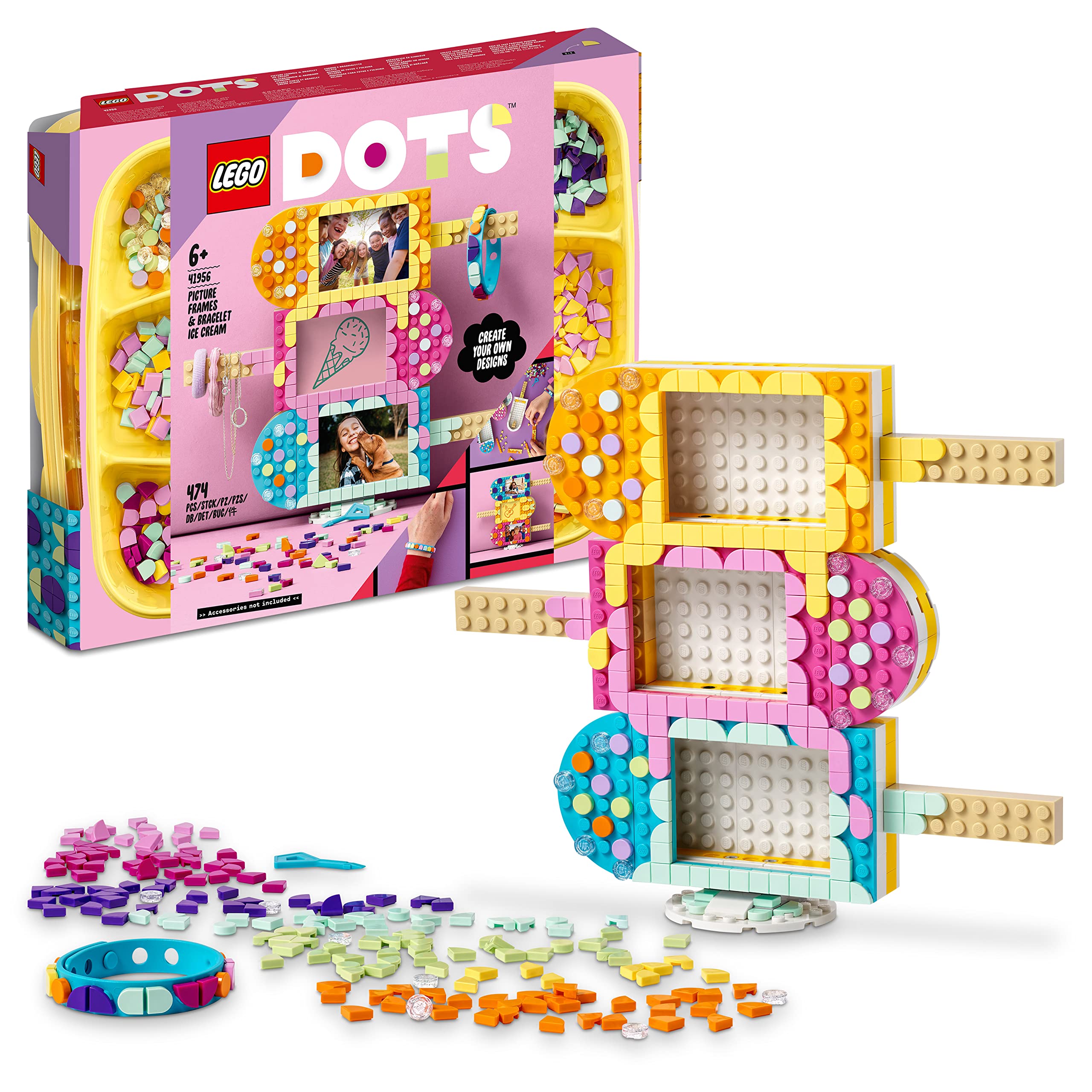Kit De Manualidades Lego  Dots Con Marcos Para Fotos De Helado Y Brazalete 41956 - Venta Internacional.