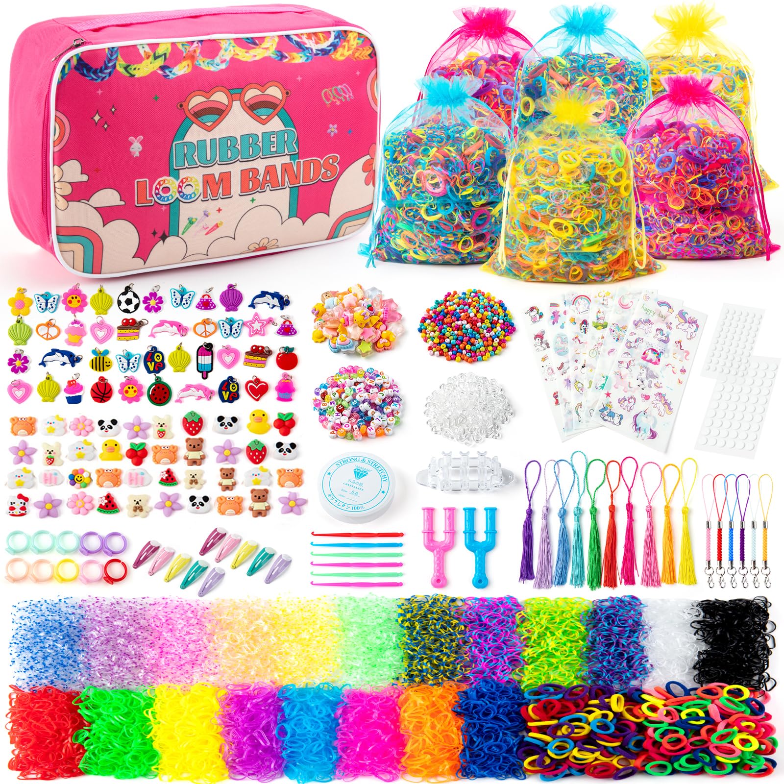 Kit De Bandas De Goma Sundaymot 18000+ Con Bolsa De Lona Para Niños - Venta Internacional.