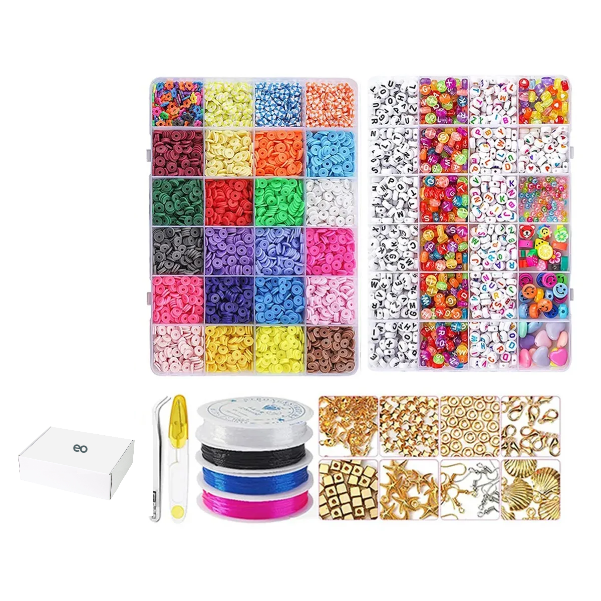 Foto 2 pulgar | Kits Para Hacer Pulseras De Collar De Bricolaje 6000 Pcs Eo Safe Imports Esi-19778 Multicolor