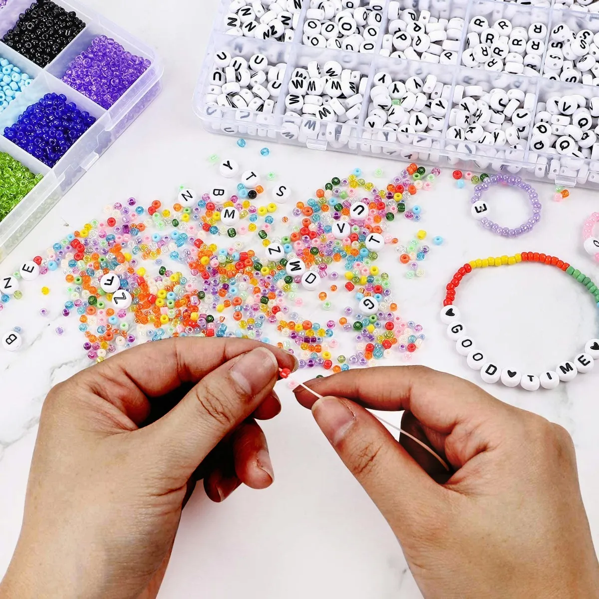 Foto 5 pulgar | Kits Para Hacer Pulseras De Collar De Bricolaje 6000 Pcs Eo Safe Imports Esi-19778 Multicolor