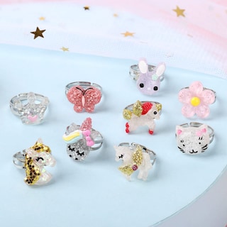 Foto 4 | Juego De 9 Anillos Para Niñas Pequeñas Ajustable De 3 A 12 Años - Venta Internacional.