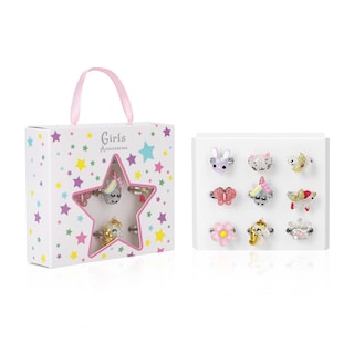 Foto 6 | Juego De 9 Anillos Para Niñas Pequeñas Ajustable De 3 A 12 Años - Venta Internacional.