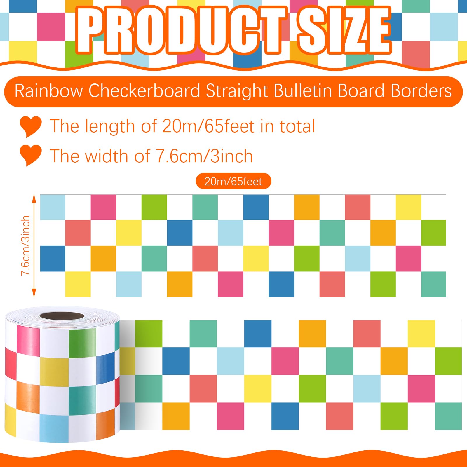 Foto 2 | Tablón De Anuncios Border Zonon Checkerboard, 65 Pies, Arcoíris - Venta Internacional.