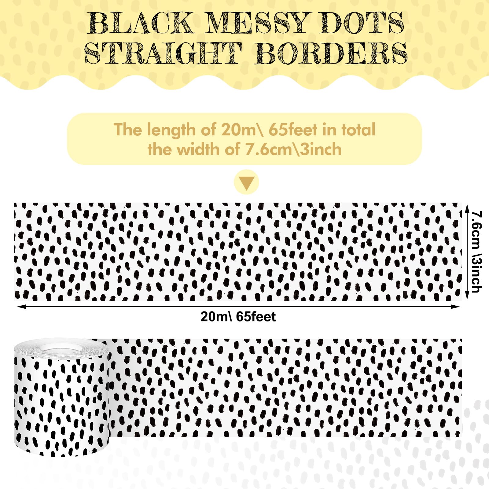 Foto 2 | Bulletin Board Borders Zonon, 65 Pies, Lunares Blancos Y Negros - Venta Internacional.