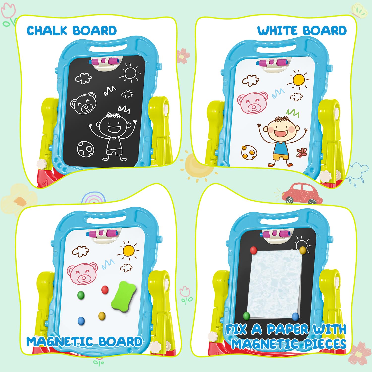 Foto 5 pulgar | Tiza Magnética Y Pizarra Blanca Art Easel Holyfun Para Niños Pequeños - Venta Internacional.