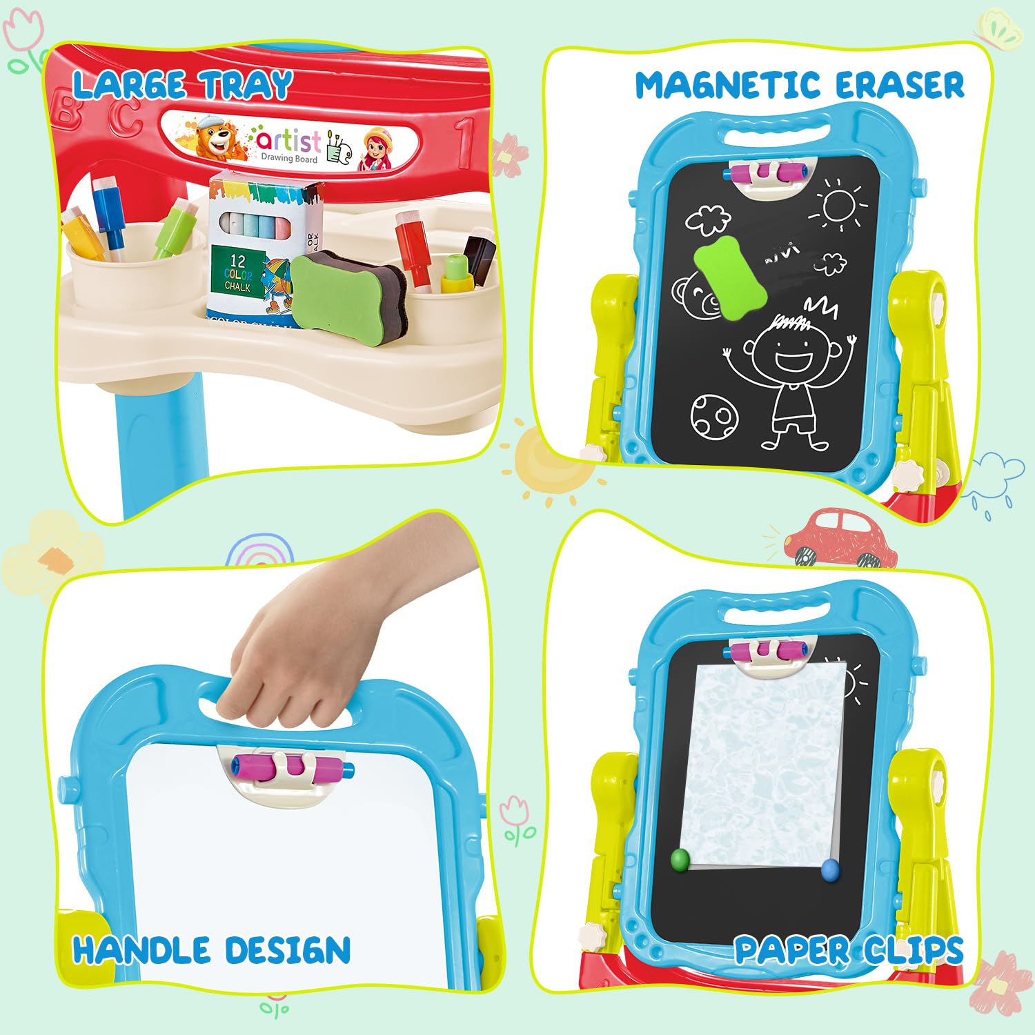 Foto 6 pulgar | Tiza Magnética Y Pizarra Blanca Art Easel Holyfun Para Niños Pequeños - Venta Internacional.
