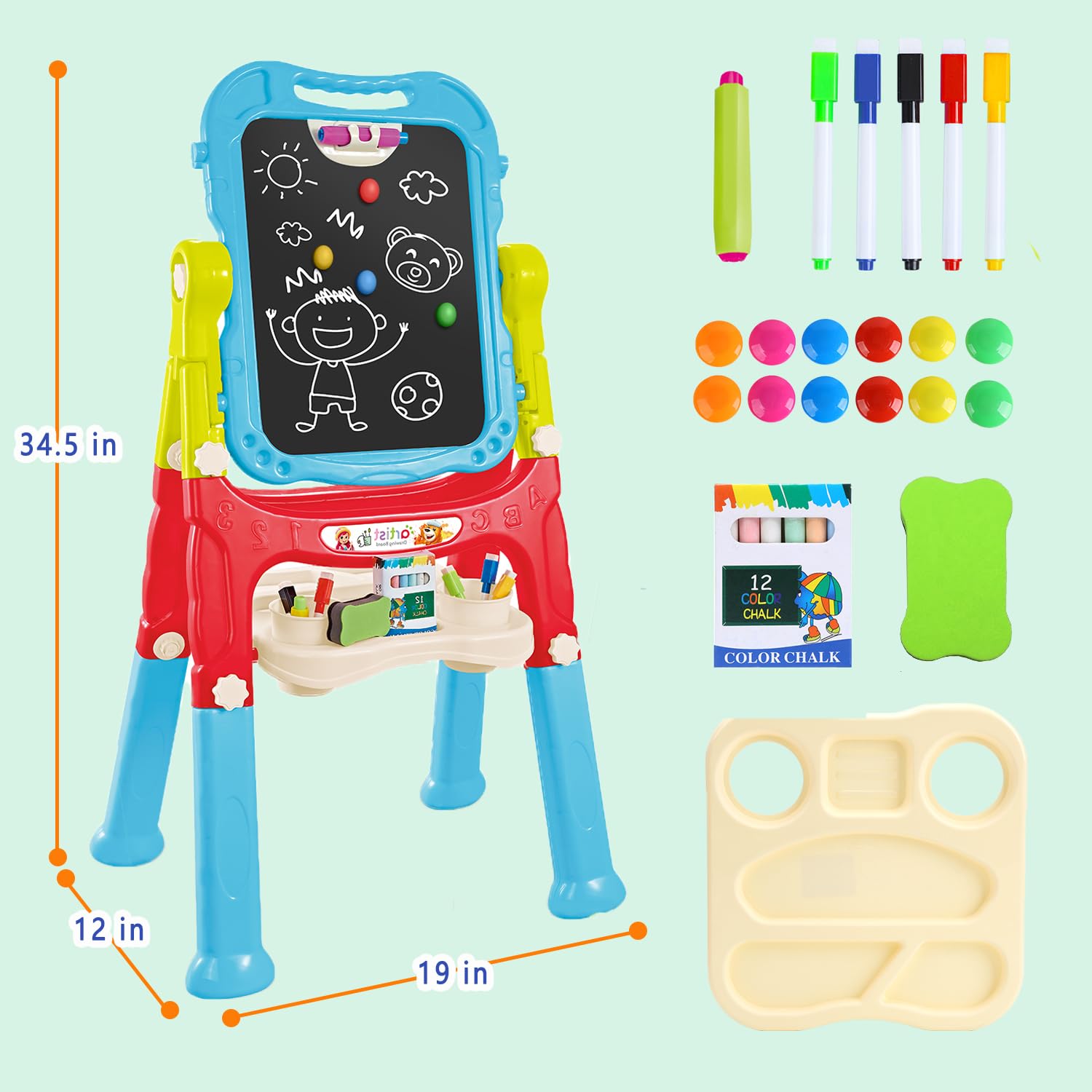 Foto 7 pulgar | Tiza Magnética Y Pizarra Blanca Art Easel Holyfun Para Niños Pequeños - Venta Internacional.