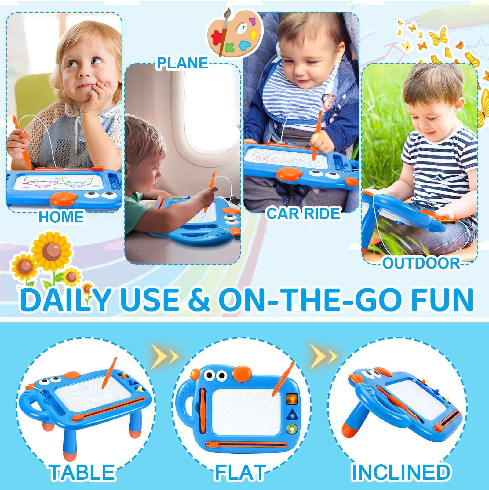 Foto 6 pulgar | Tablero De Dibujo Magnético Yubaleer Para Niños Pequeños De 1 A 3 Años - Venta Internacional.
