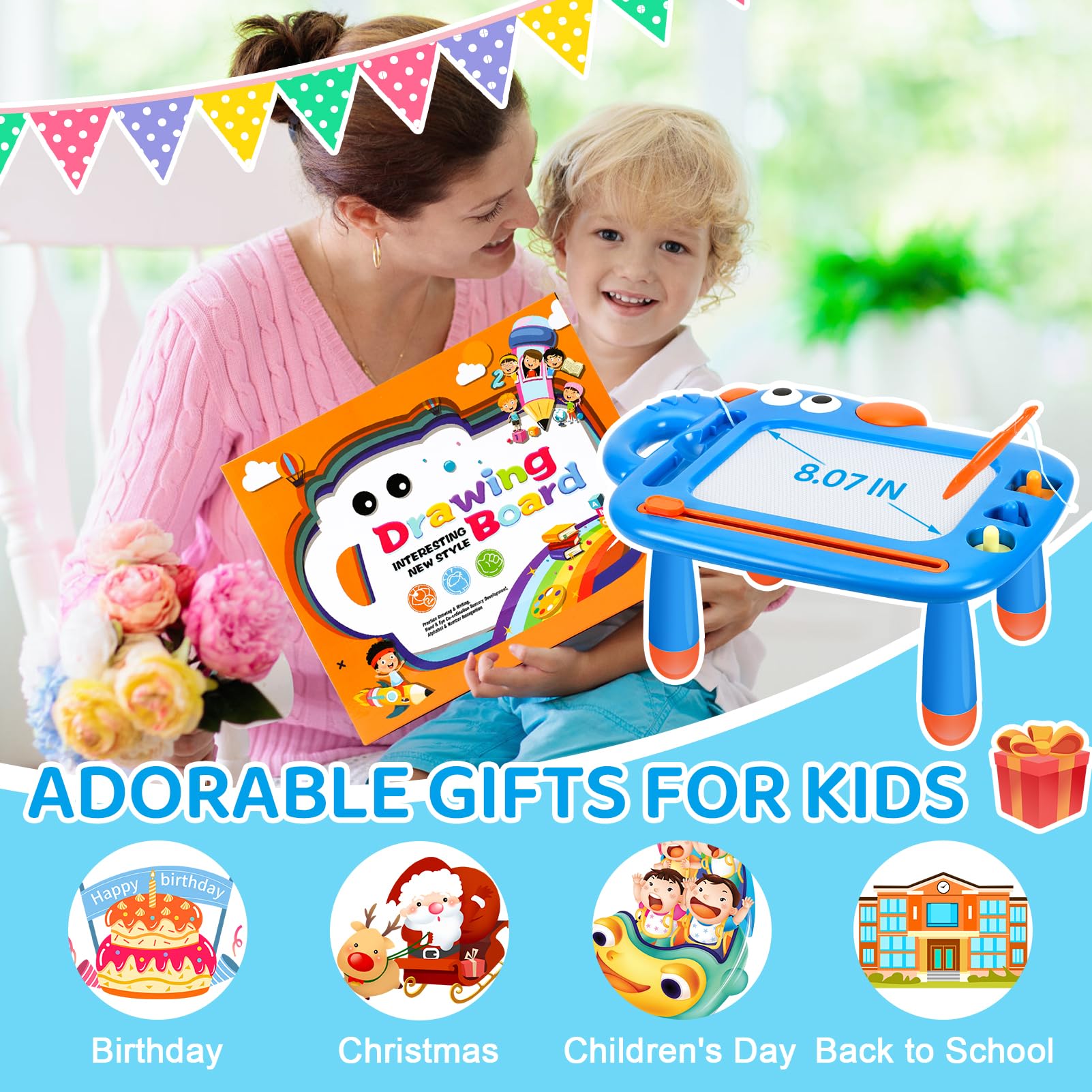 Foto 7 pulgar | Tablero De Dibujo Magnético Yubaleer Para Niños Pequeños De 1 A 3 Años - Venta Internacional.