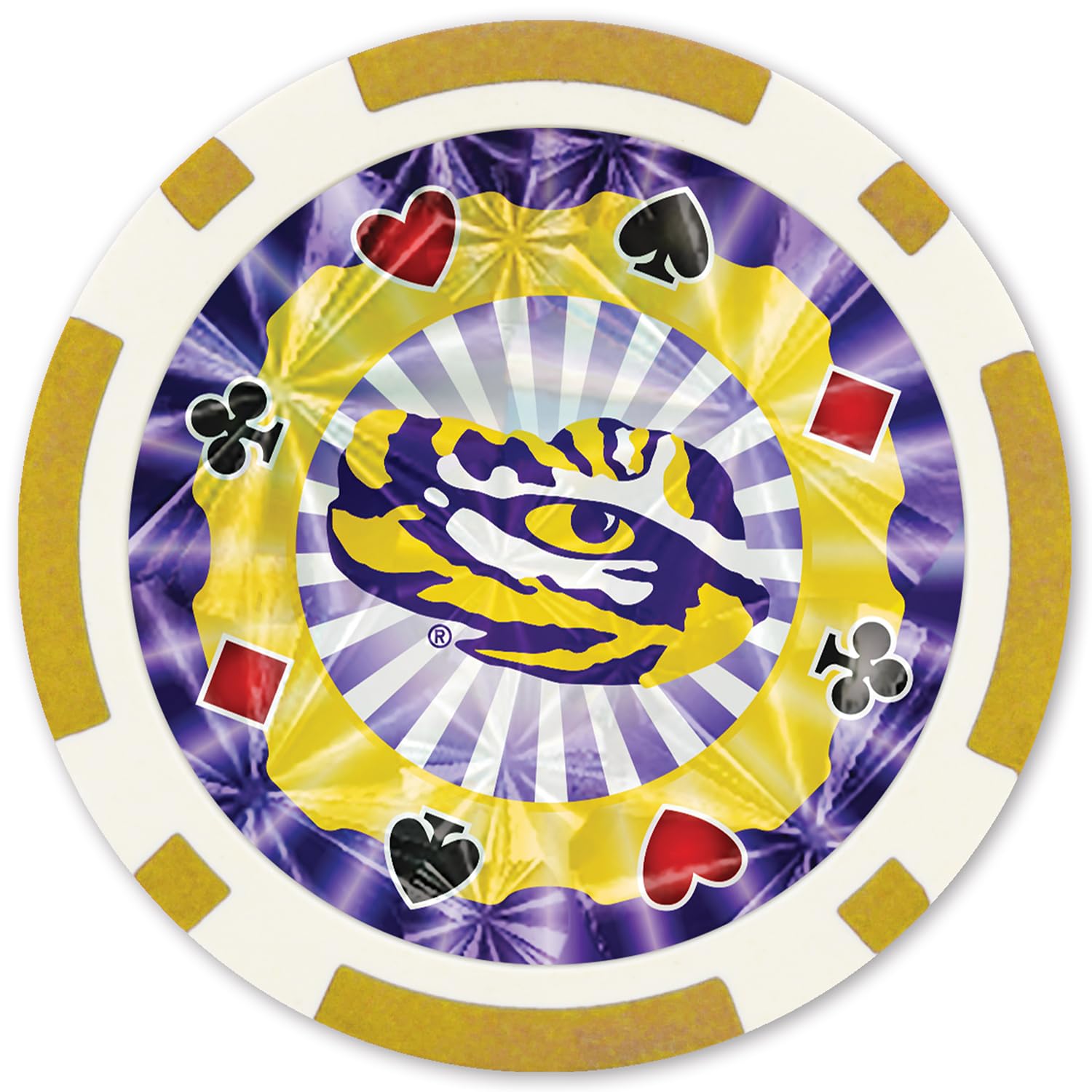 Foto 3 pulgar | Fichas De Póker Masterpieces Casino Ncaa Lsu Tigers 20 Piezas - Venta Internacional.