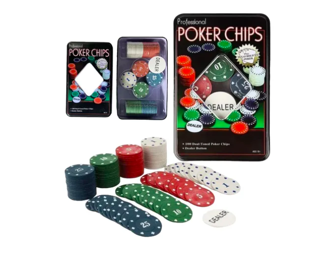 Foto 2 pulgar | Fichas Para Poker 100 Fichas Numeradas