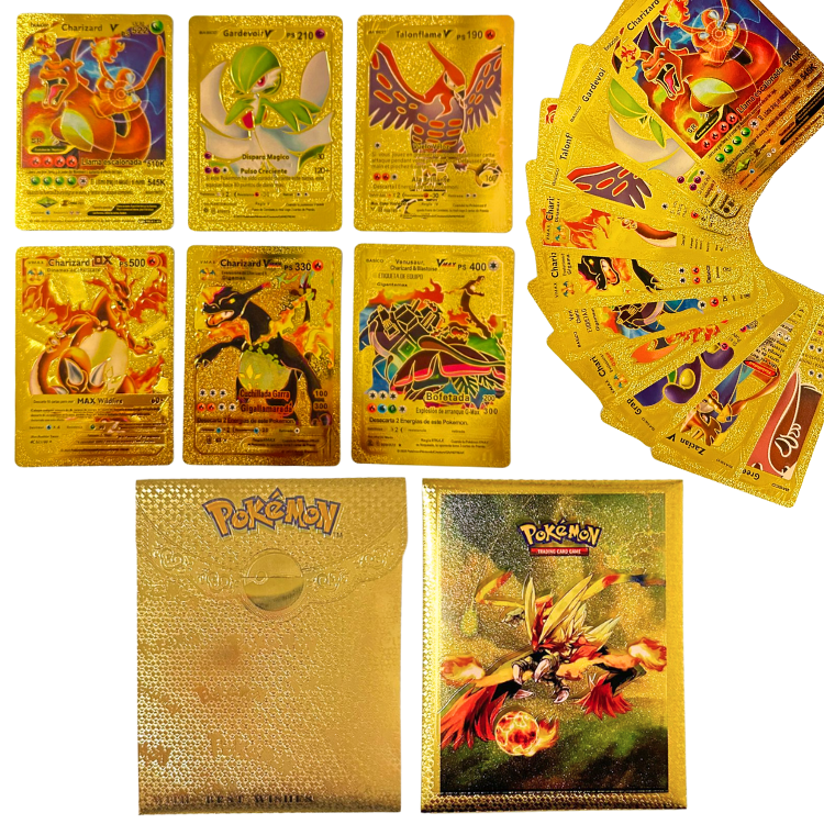 Foto 2 pulgar | 50 Cartas Doradas Coleccionable Holográficas Plásticas Anime (dorado)