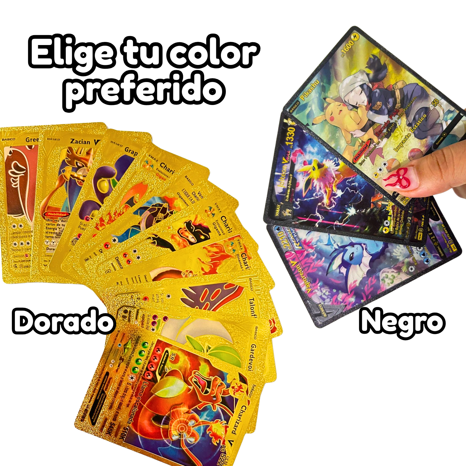 Foto 2 | 50 Cartas Doradas Coleccionable Holográficas Plásticas Anime (dorado)