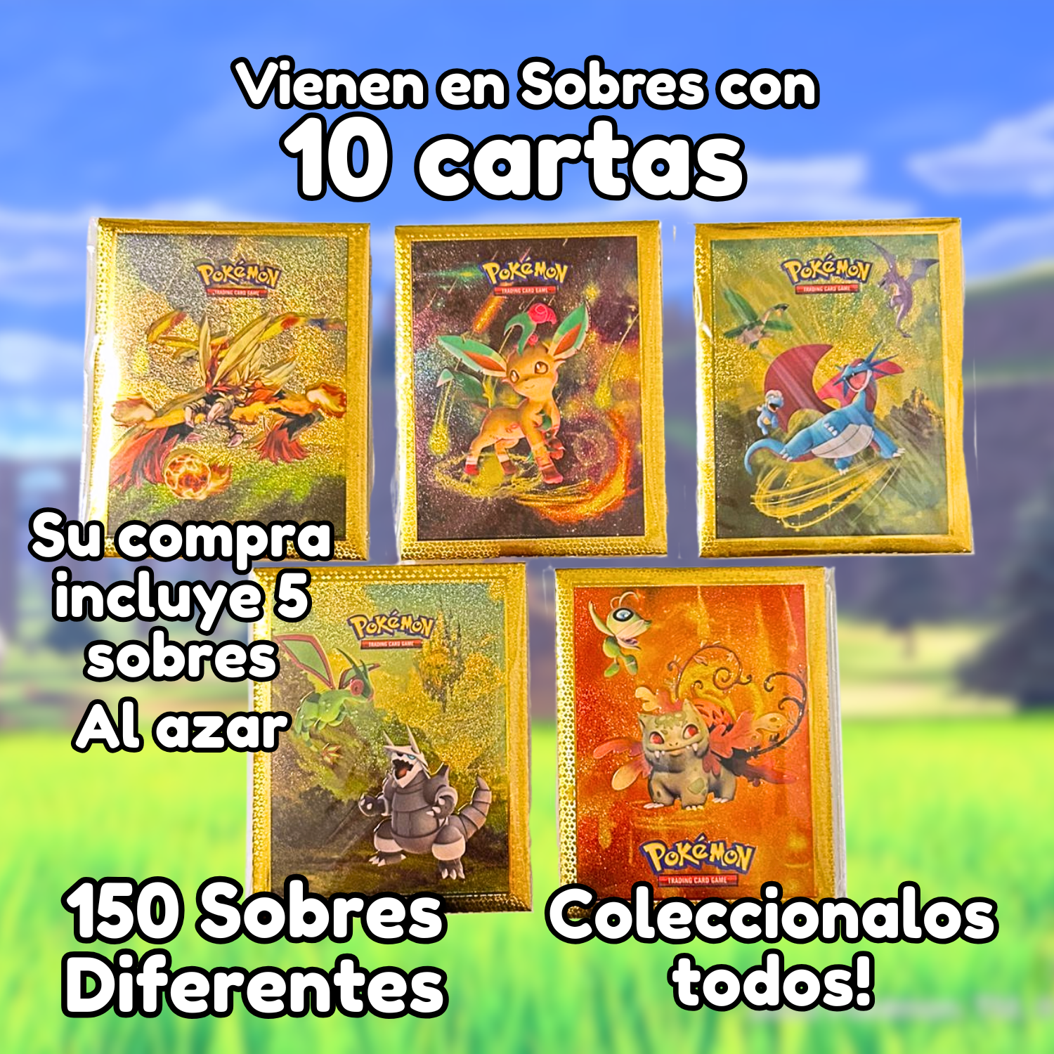 Foto 5 pulgar | 50 Cartas Doradas Coleccionable Holográficas Plásticas Anime (dorado)
