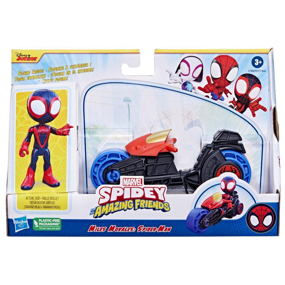 Foto 2 pulgar | Marvel Spidey And His Amazing Friends: Miles Morales con Motocicleta Hasbro