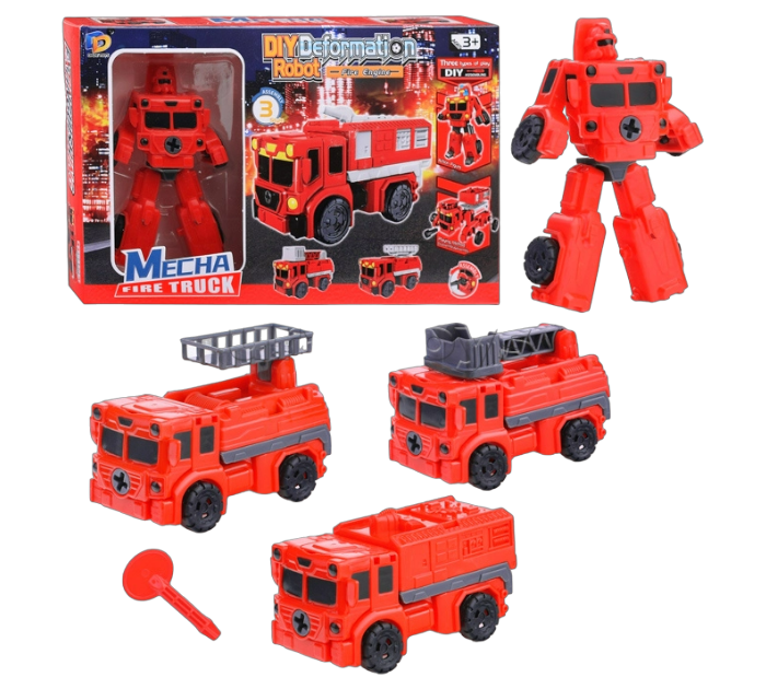 Foto 1 | Robot Transformable en Camión de Bombero