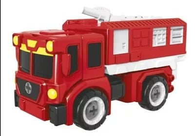 Foto 3 | Robot Transformable en Camión de Bombero