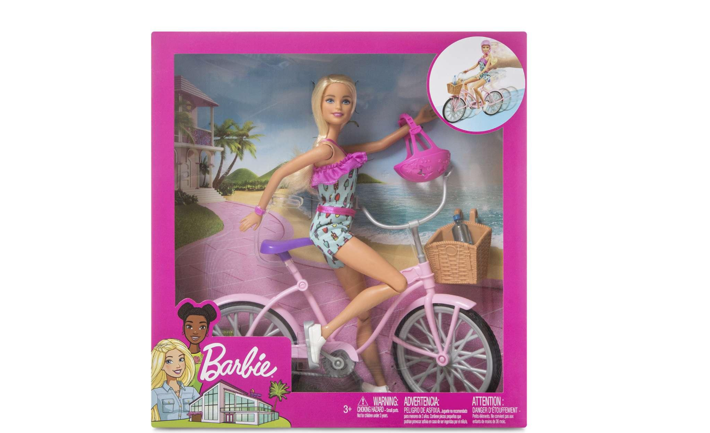 Foto 7 pulgar | Barbie Paseo en Bicicleta con Casco y Canasta Frontal