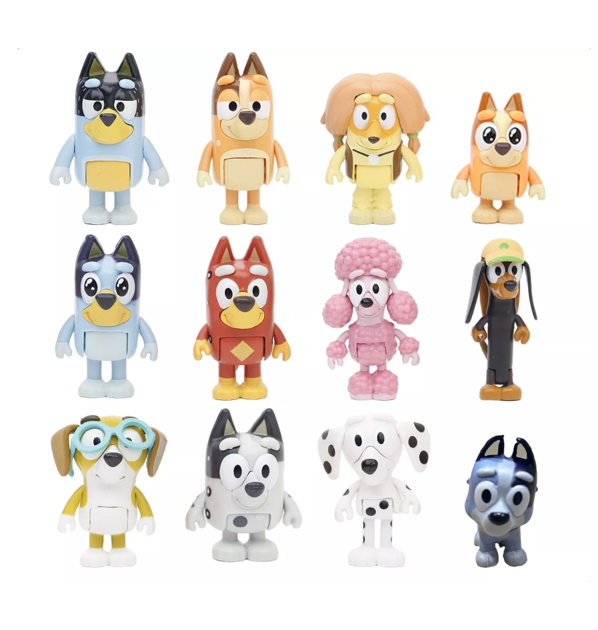 Bluey Familia Y Amigos Figura Modelo Juguete Colores Mixtos 12pcs