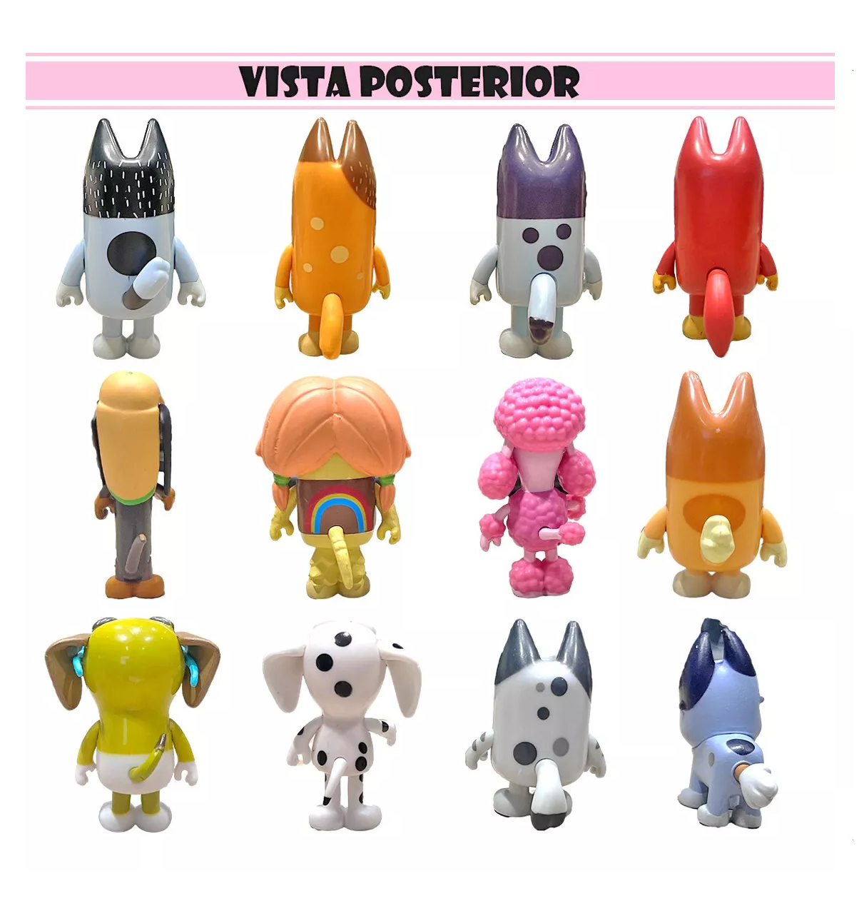 Foto 4 pulgar | Bluey Familia Y Amigos Figura Modelo Juguete Colores Mixtos 12pcs