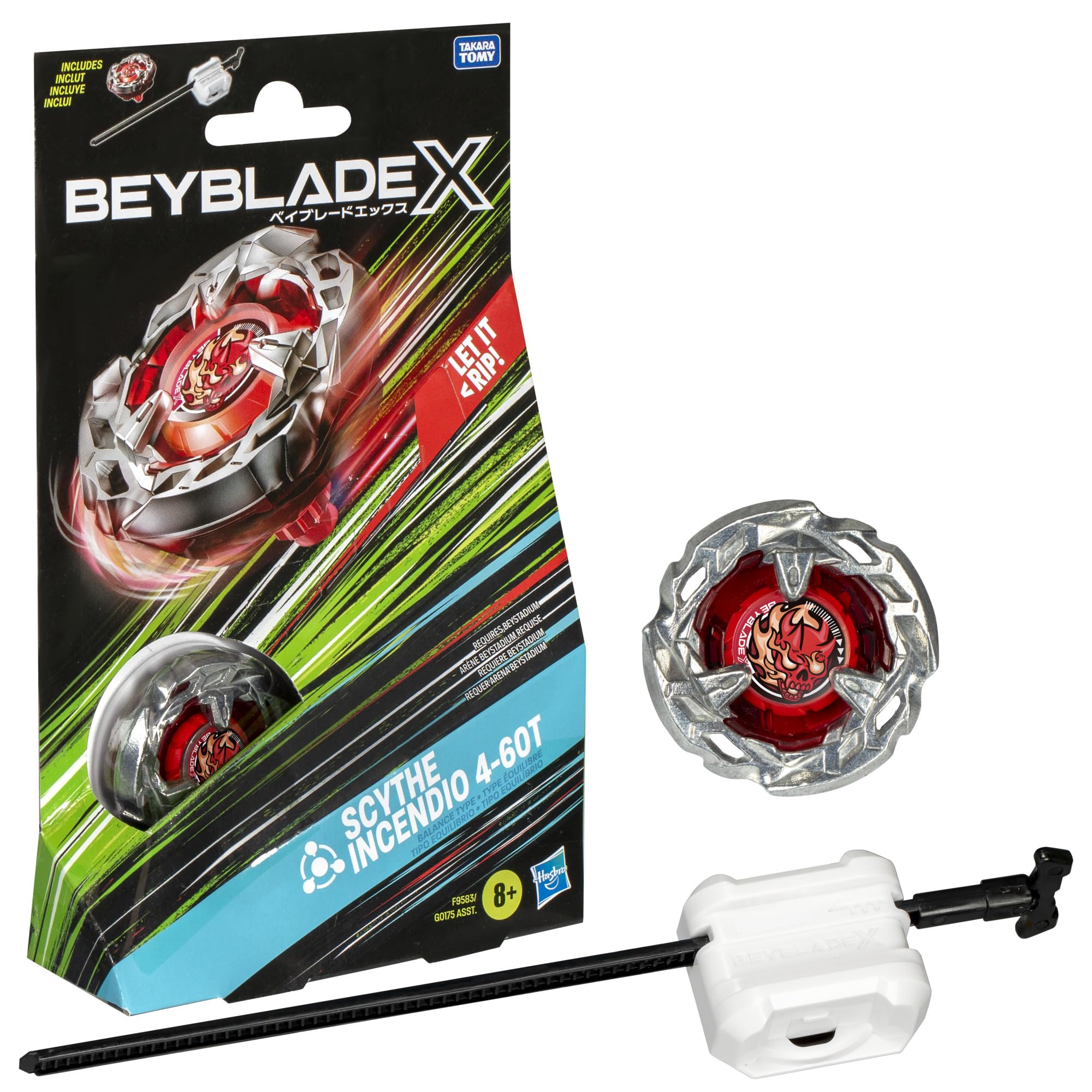Foto 2 pulgar | Set De Inicio Beyblade X Scythe Incendio 4-60t Con Lanzador - Venta Internacional.