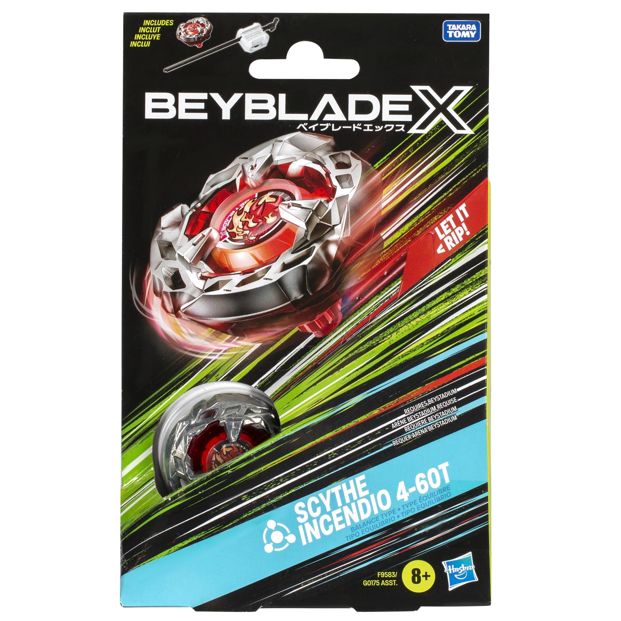 Foto 5 pulgar | Set De Inicio Beyblade X Scythe Incendio 4-60t Con Lanzador - Venta Internacional.