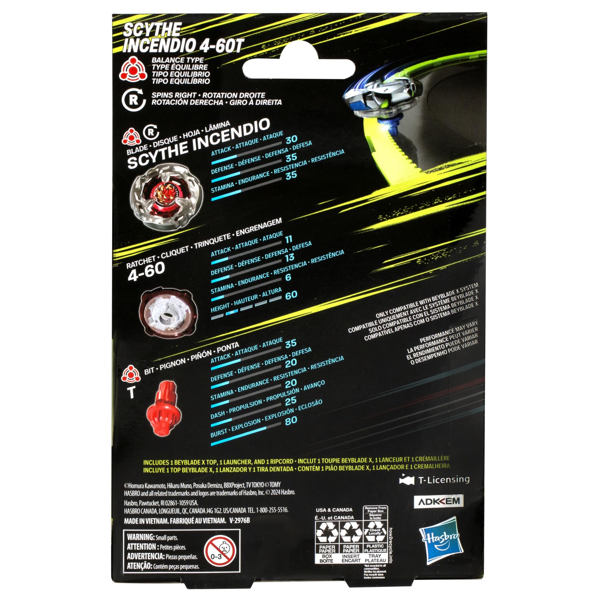 Foto 6 pulgar | Set De Inicio Beyblade X Scythe Incendio 4-60t Con Lanzador - Venta Internacional.
